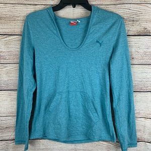 ✨ Puma Blue Scoop Neck Hoodie Size Medium
